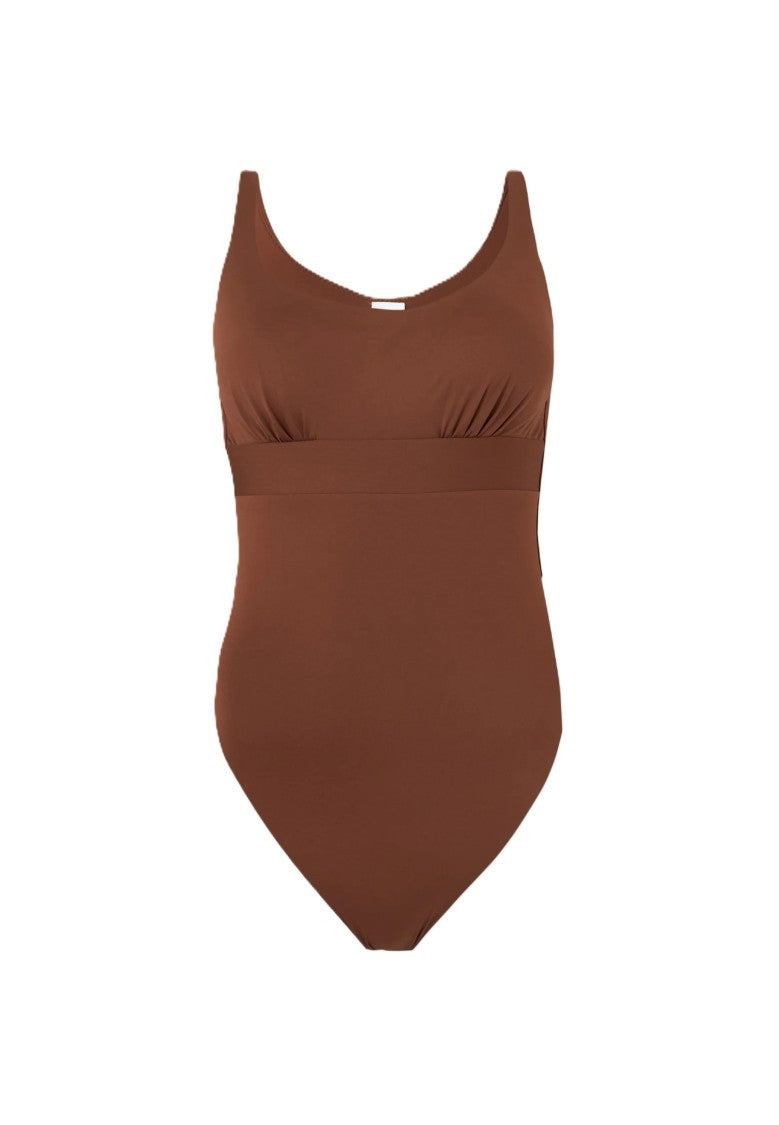 Max Mara Scoop Neck One-Piece Swimsuit With Wide Shoulder Straps