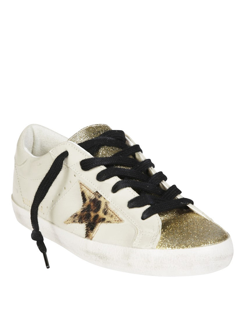 Golden Goose Superstar Leather Upper Glitter Sneakers