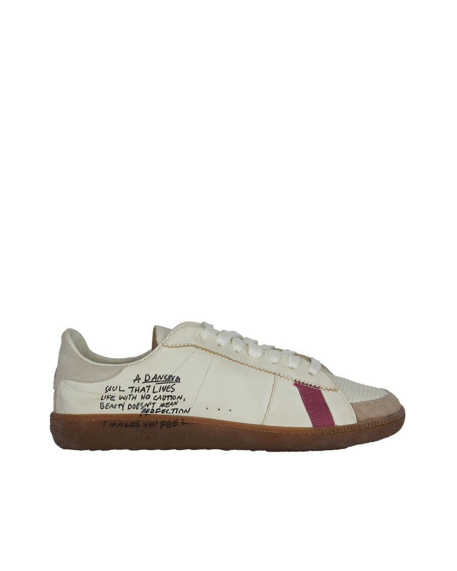 Patrizia Pepe Nappa Sneakers With Lettering Brown/Purple