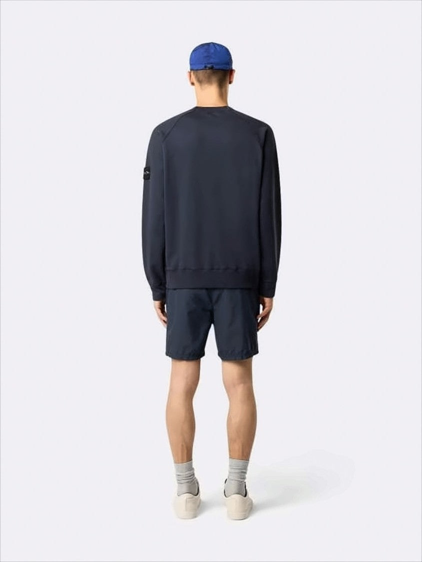 Stone Island Minimalist Long-Sleeve Crewneck Sweatshirt With Signature Patch