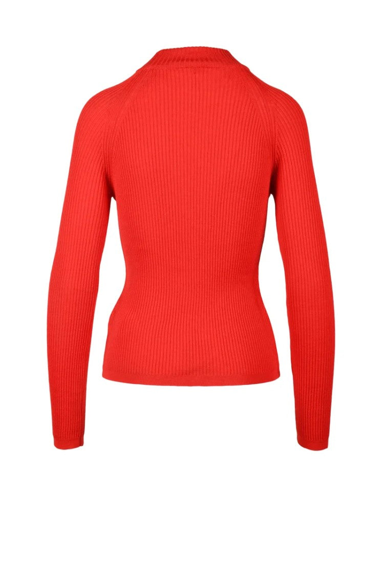 Mantu Ribbed Knit Sweater In 100% Virgin Wool