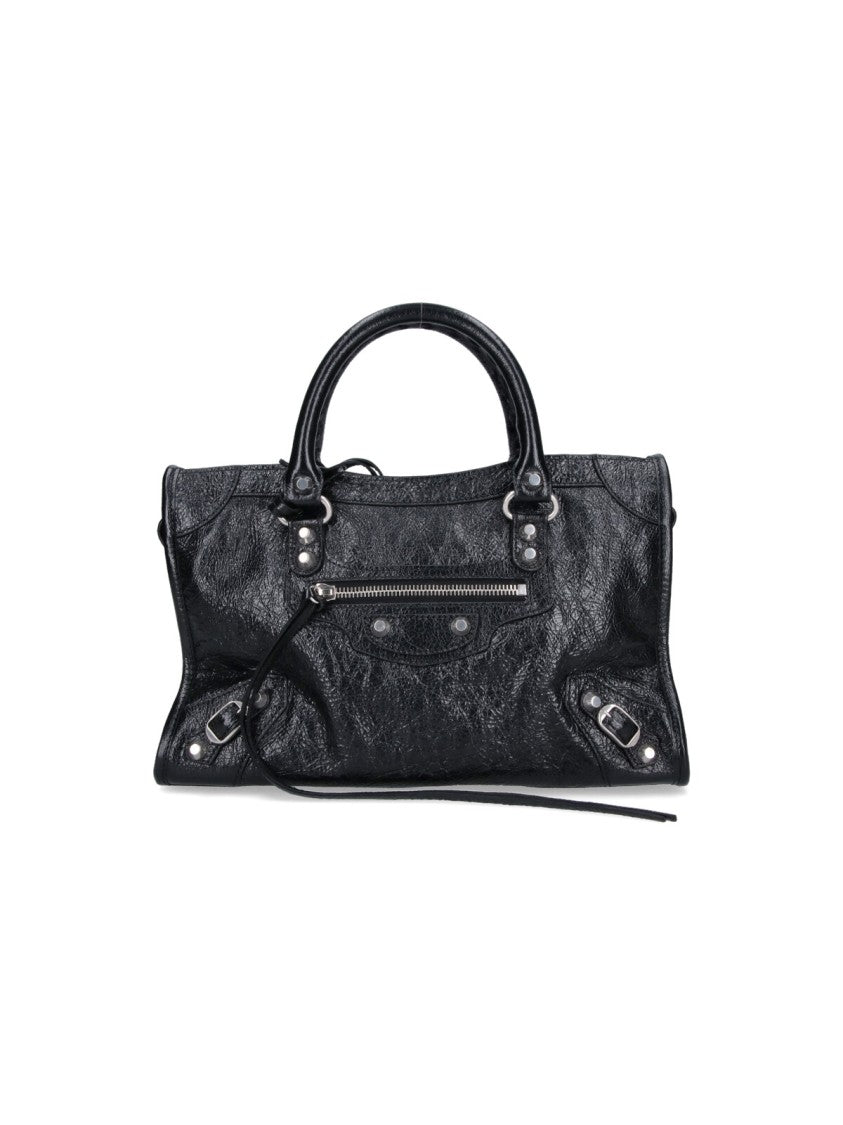 Balenciaga Black Le City Arena Lambskin Leather Small Handbag