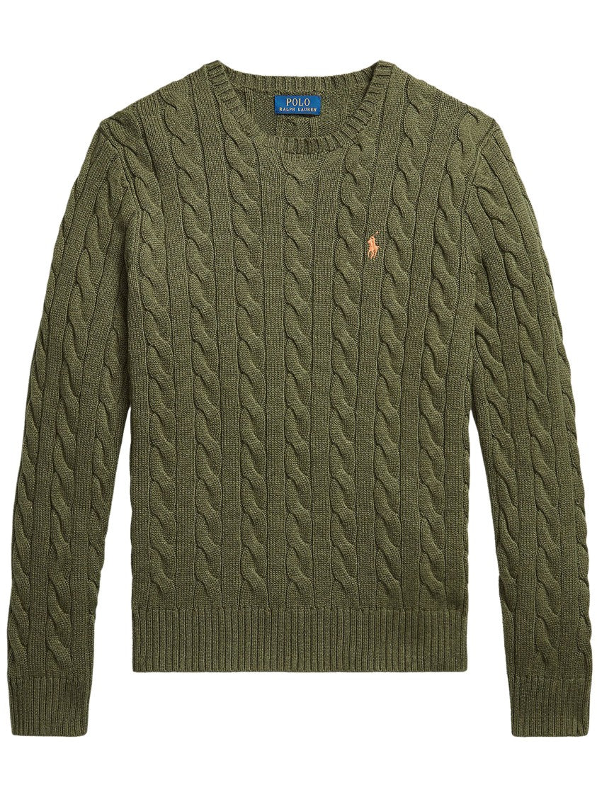 Polo Ralph Lauren Green Pullover Cable Knit Cotton Sweater