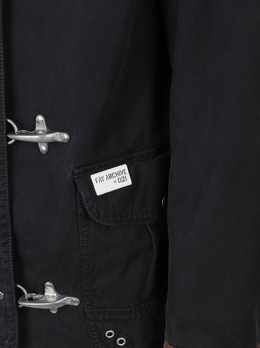 Fay Corduroy Collar Toggle Casual Jacket