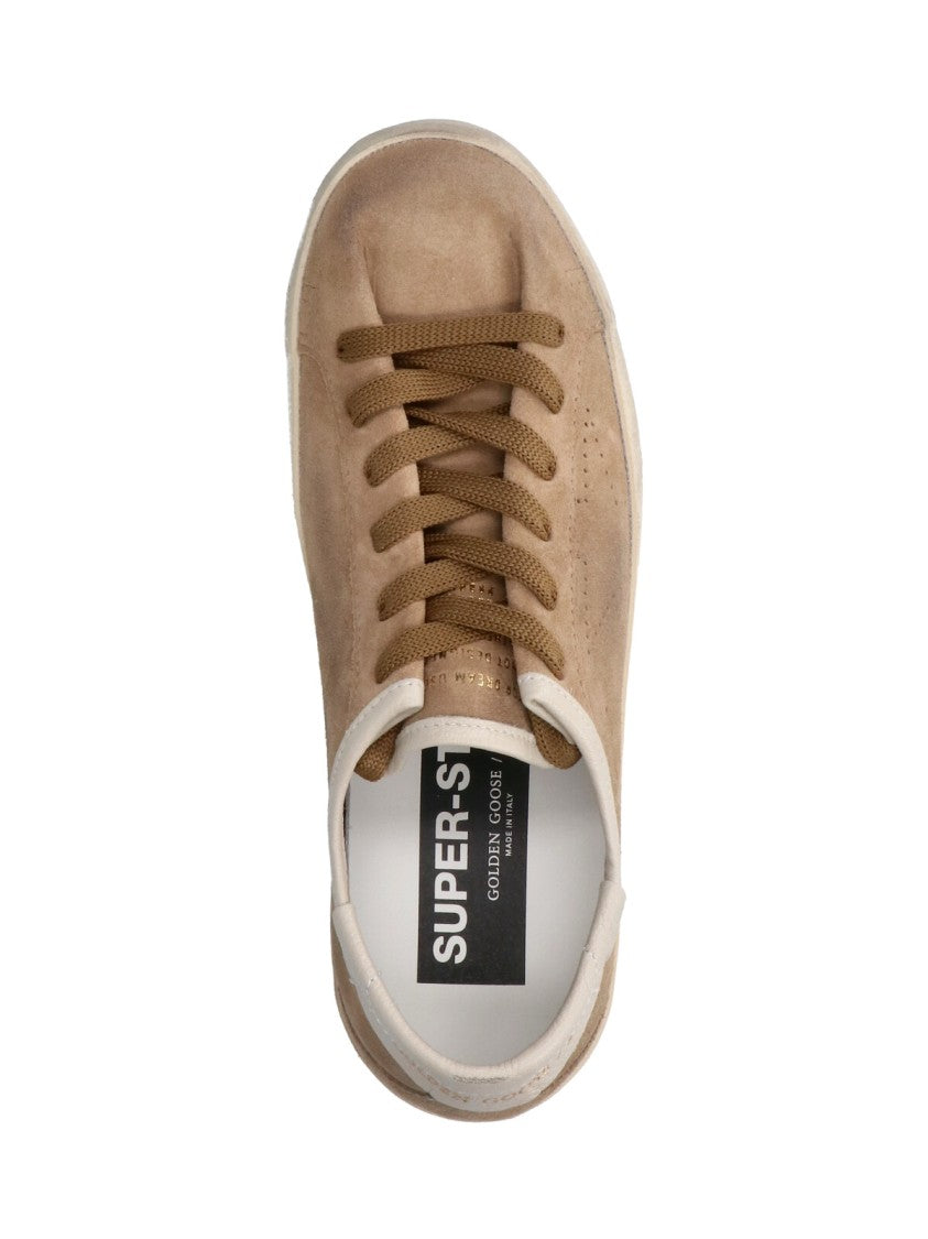 Golden Goose Vintage-Inspired Beige Suede Low-Top Sneakers