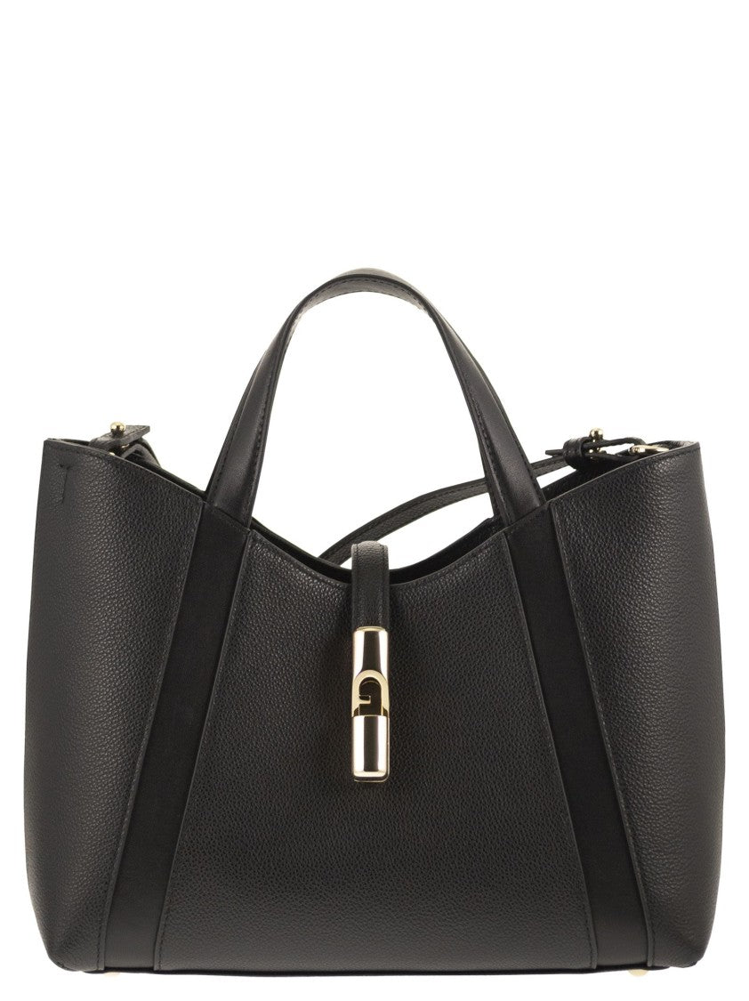 Furla Hammered Leather Tote Bag With Hardware