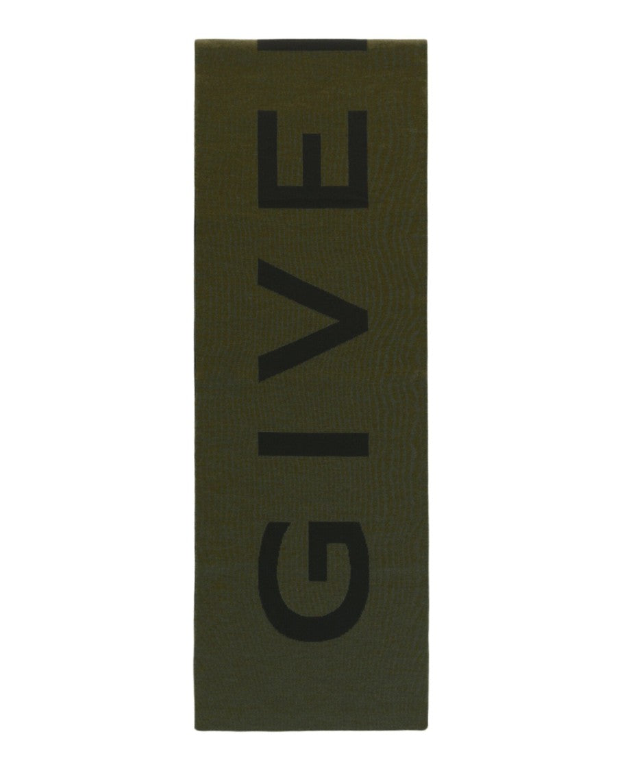 Givenchy Reversible Jacquard Logo Scarf With Bold Text