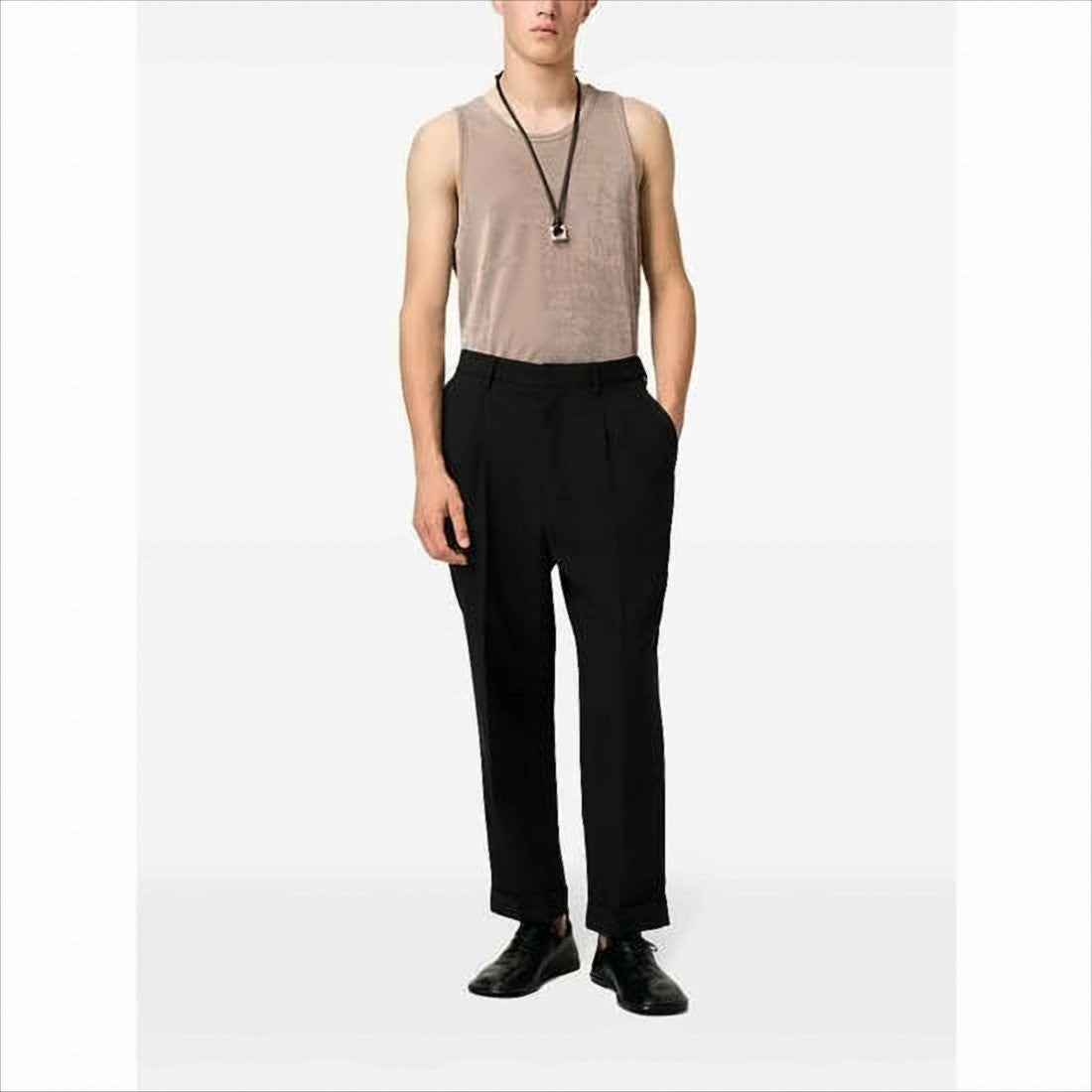 Ami Paris Tailored Black Wool Pants With High Waist