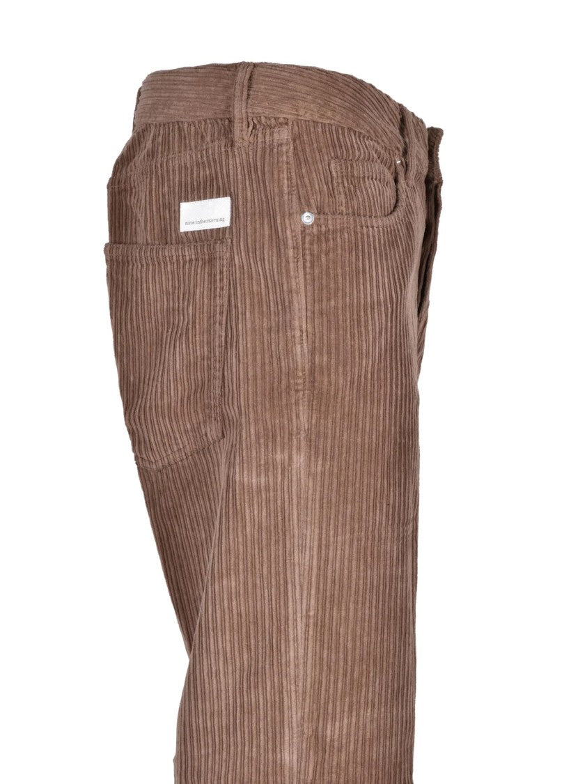 Nine In The Morning Relaxed Carrot Fit Trousers With Textured Corduroy Fabric