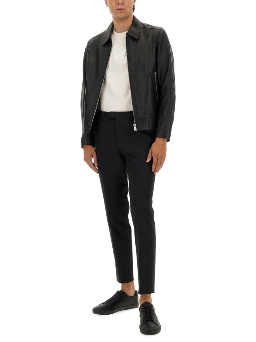 Boss Tailored Slim Fit Pants With Subtle Crease