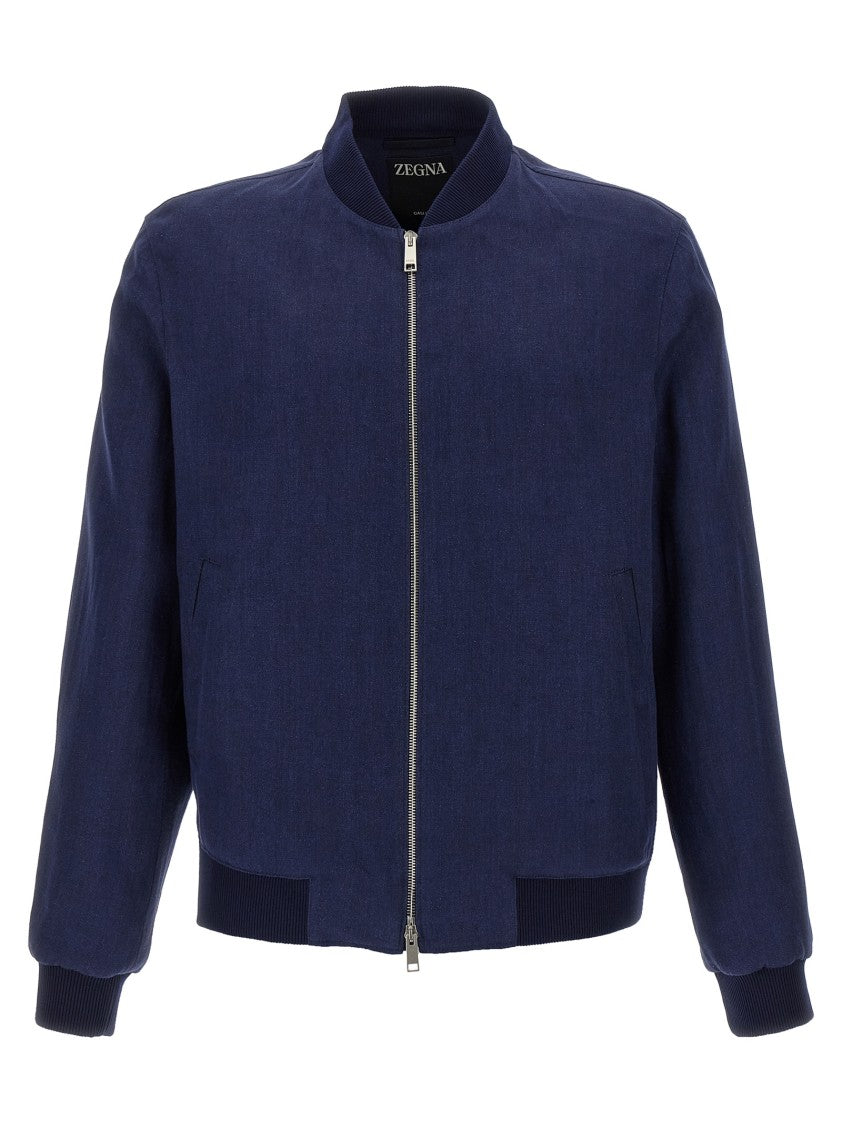 Zegna Oasi Lino Bomber Jacket
