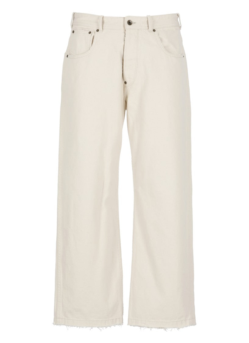 Maison Margiela Relaxed Fit Ivory Cotton Pants