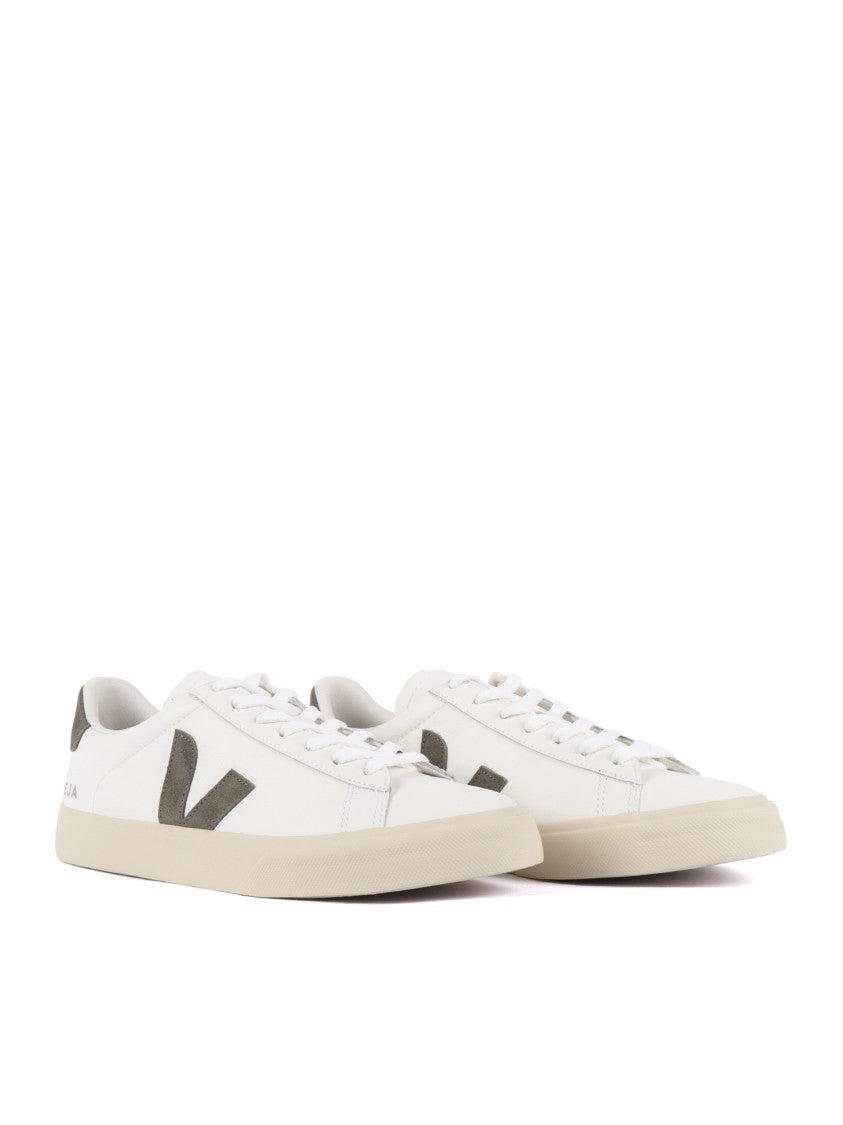 Veja White Khaki Campo Leather Sneakers