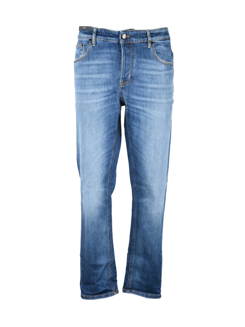 Pt Torino Blue Medium Blue Five-Pocket Stretch Denim Jeans