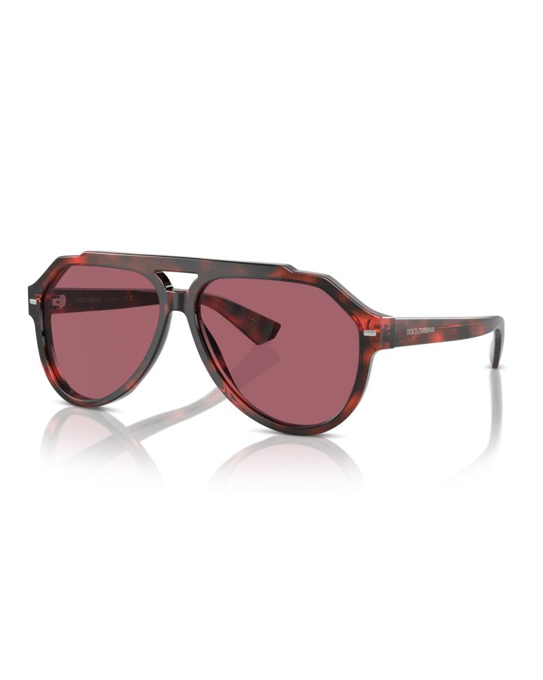 Dolce & Gabbana Bold Red Havana Plastic Frame Sunglasses