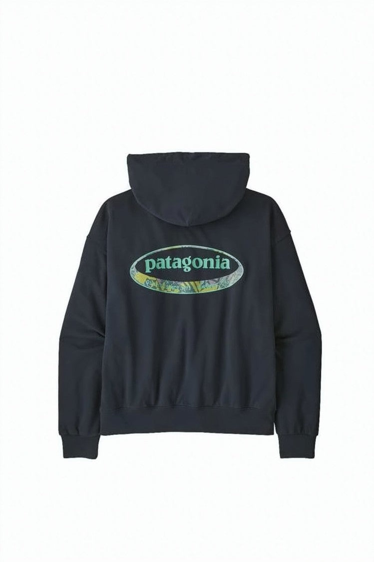 Patagonia Relaxed Fit Blue Cotton Hoodie With Distinctive Logo