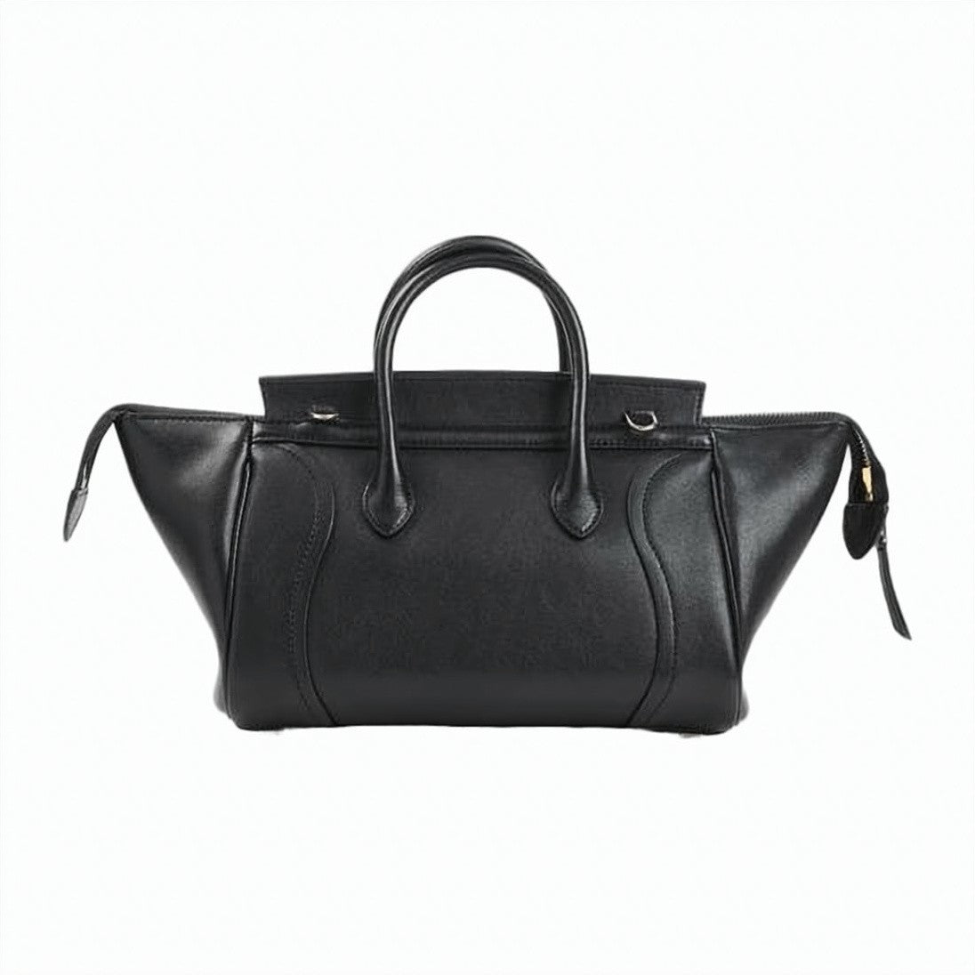 Celine Small Structured Handbag In Supple Shiny Lambskin