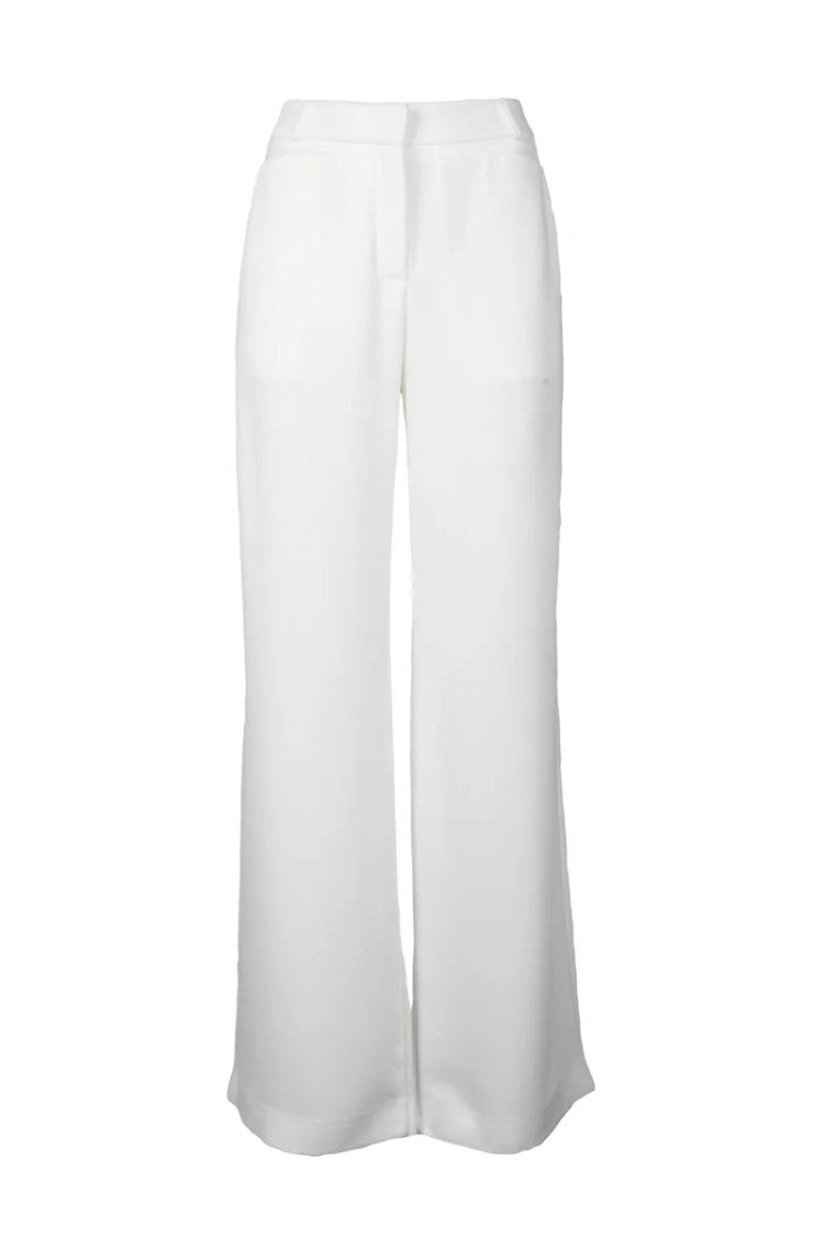 Costume National C. Wide-Leg White Trousers With Clean Silhouette And High Waist