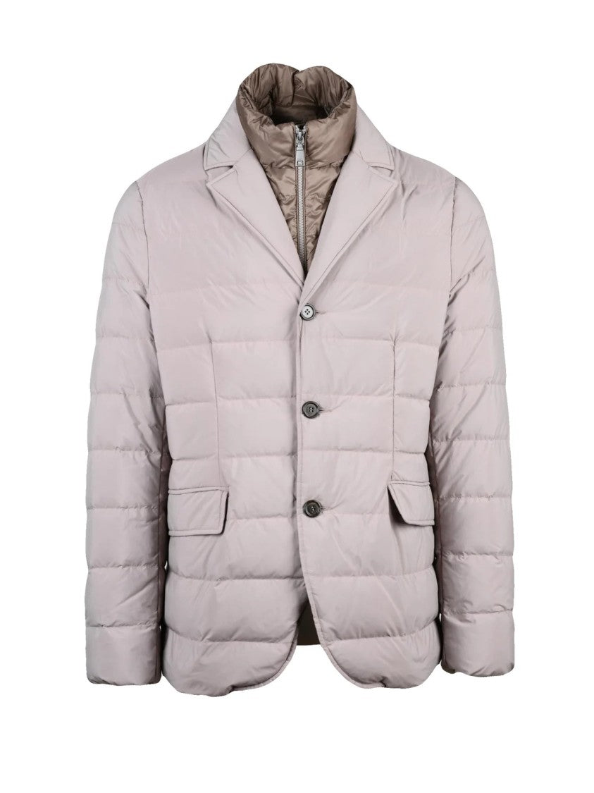 Seventy Taupe Quilted Removable Bib Polyamide Down Jacket