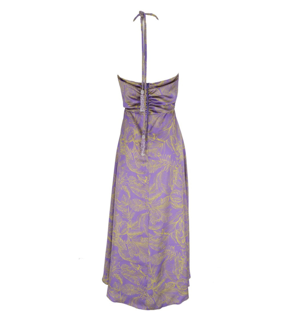 Simona Corsellini Ankle-Length Halter-Neck Dress With Keyhole Cutout