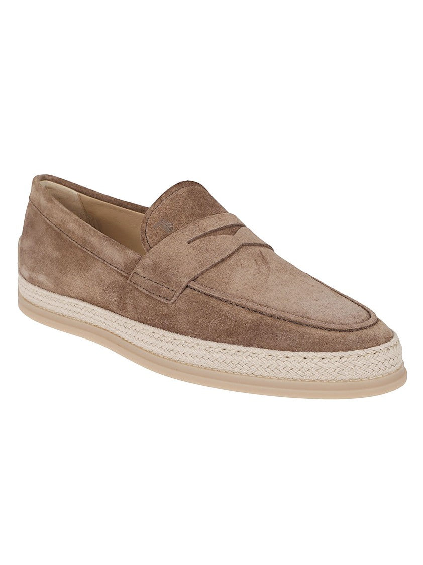 Tod's Suede Loafers With Embossed Monogram