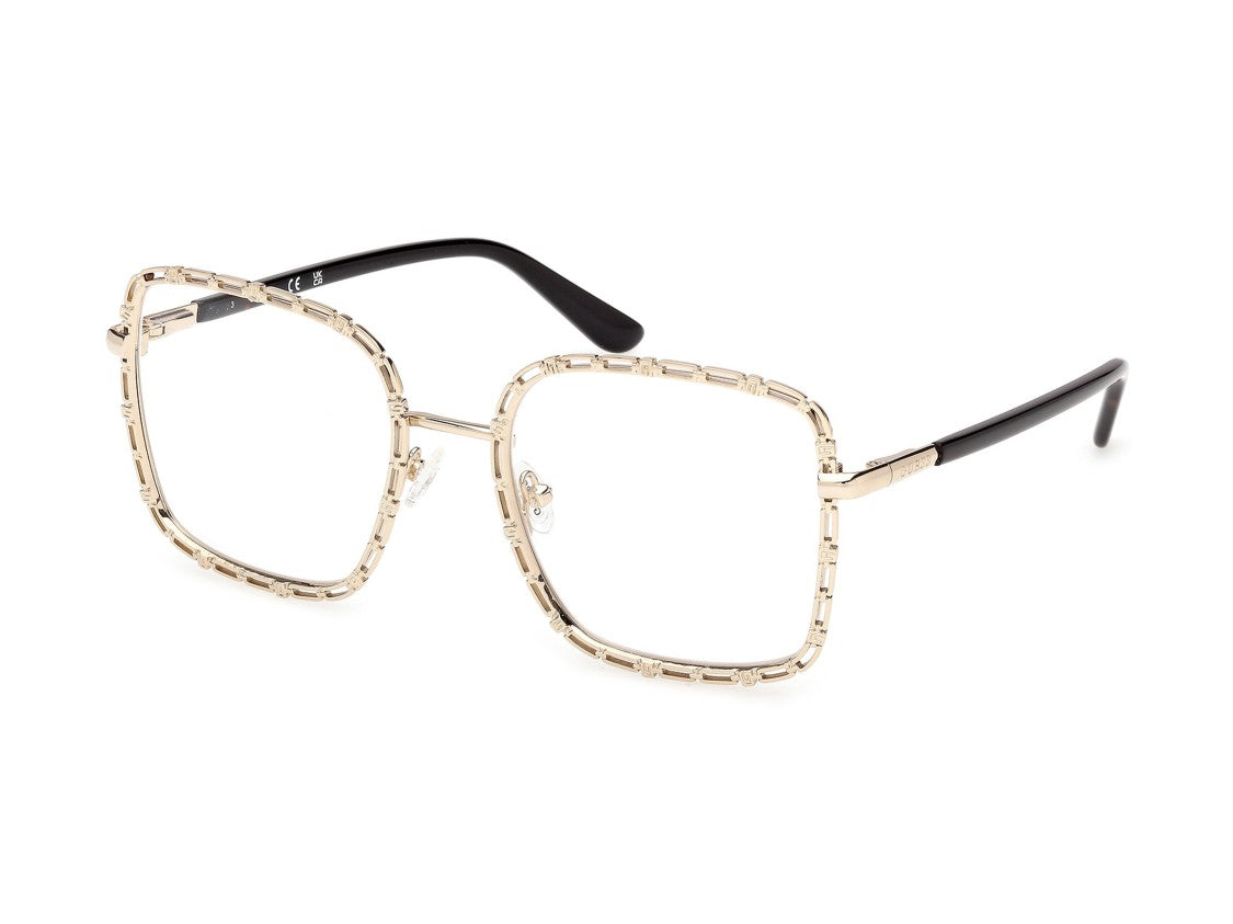 Guess Gold Gu50364 Large Square Metal Eyeglasses