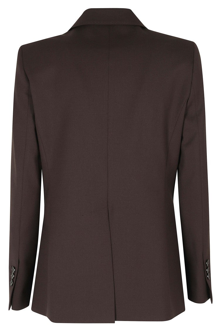 Seventy Brown Double-Breasted Flap Pockets Polyester-Blend Jacket