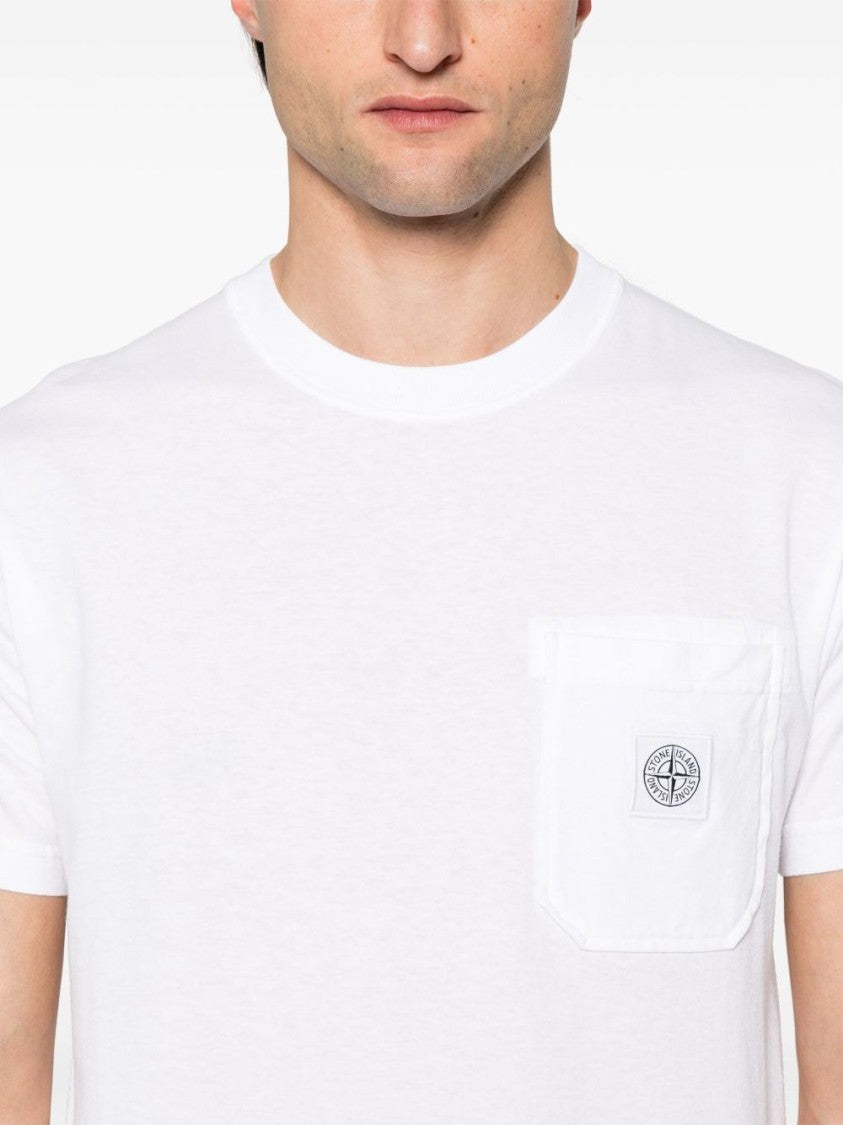 Stone Island Organic Cotton Jersey White T-Shirt