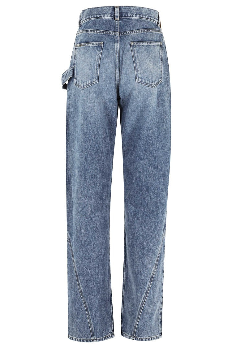 J. W. Anderson Blue Twisted Workwear Low-Waist Straight Cotton Jeans