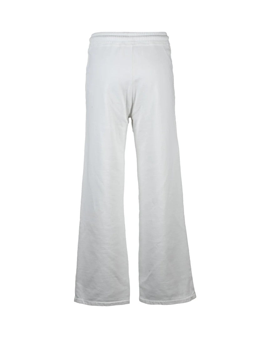 Blauer White Cotton Wide-Leg Sweatpants