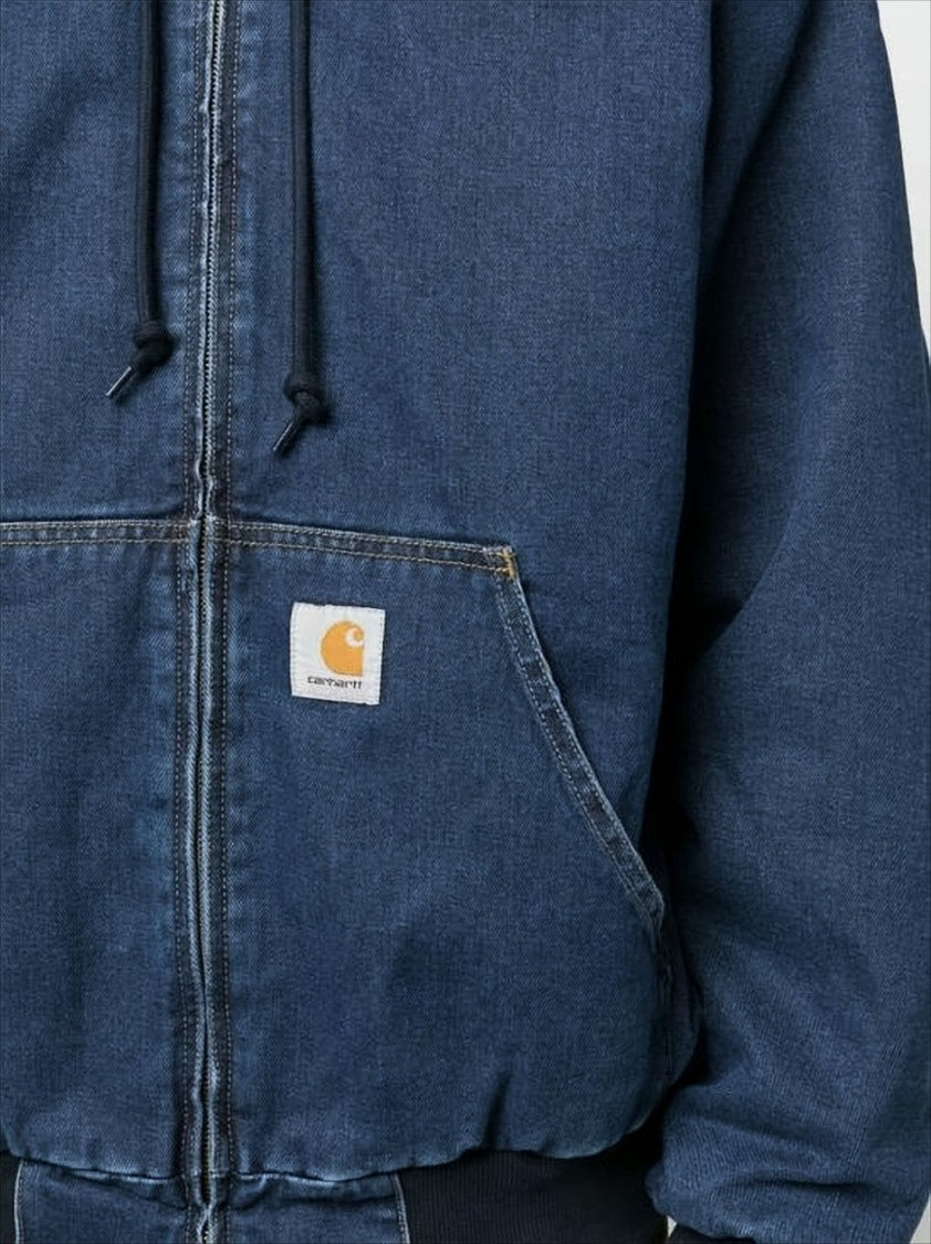 Carhartt Wip Hooded Denim Jacket With Relaxed Silhouette