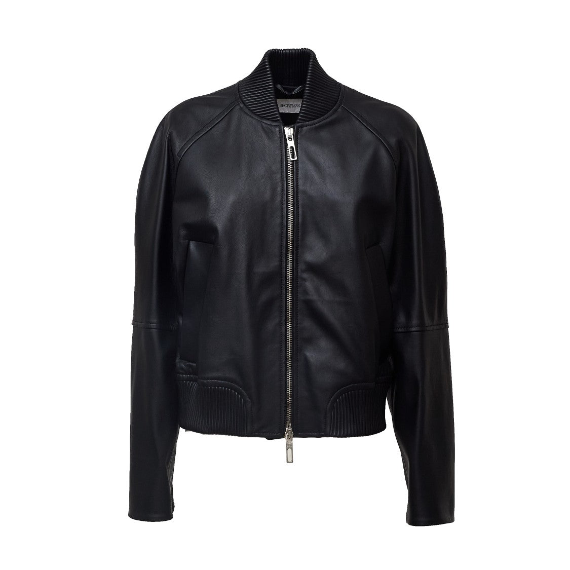 Sportmax Sheep Nappa Leather Jacket With Elastic Quilted Detailing