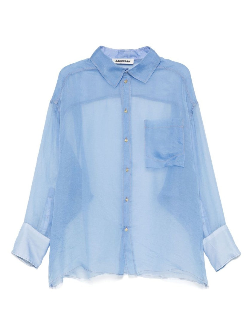 Darkpark Silk Light Blue Shirt With Classic Collar