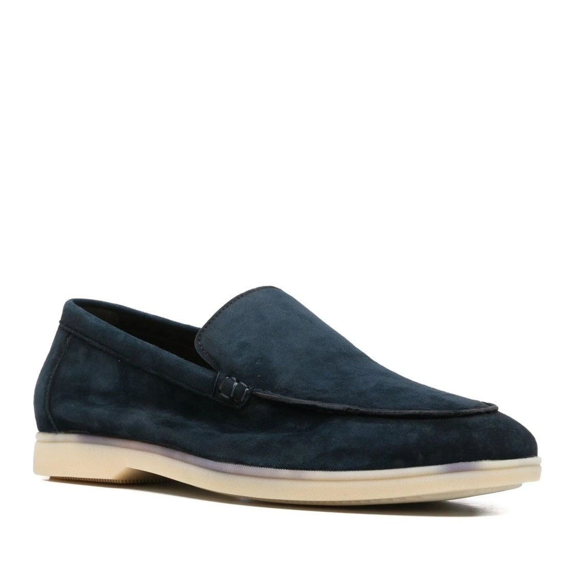 Alberto Gozzi Blue Low-Profile Rubber Sole Suede Loafers
