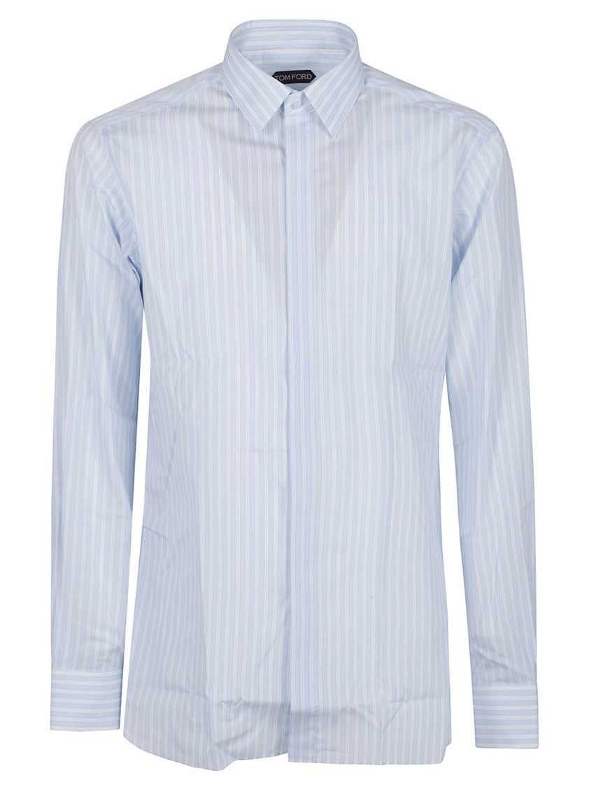 Tom Ford Twill Stripe Classic Fit Cotton Shirt