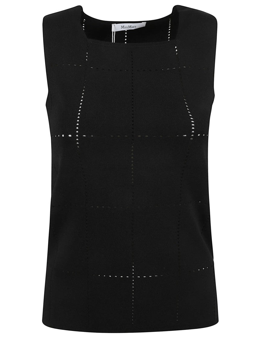 Max Mara Structured Cut-Out Black Top