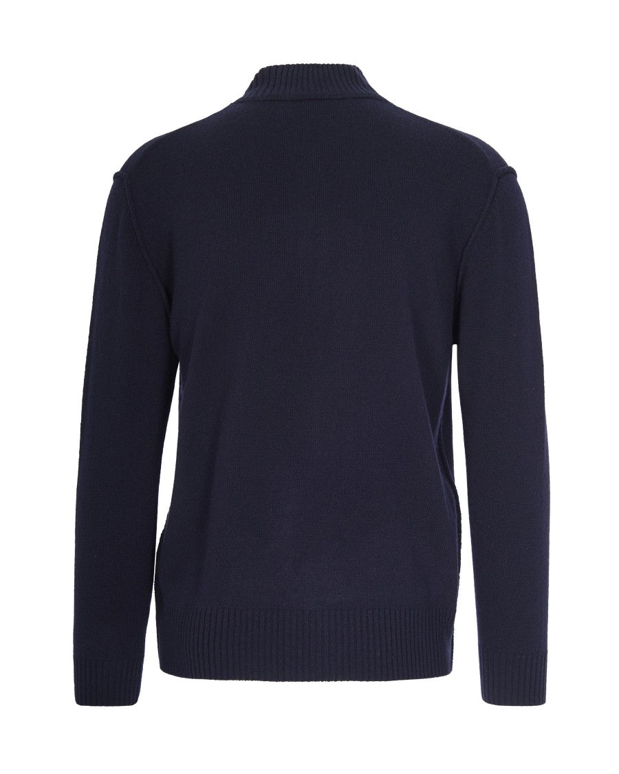 Paolo Pecora Blue Virgin Wool Cardigan