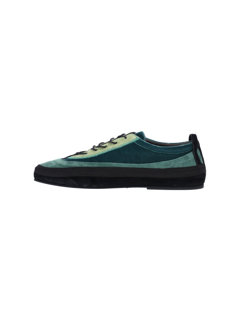 Ranra Green Heitt Suede Low-Profile Sneakers