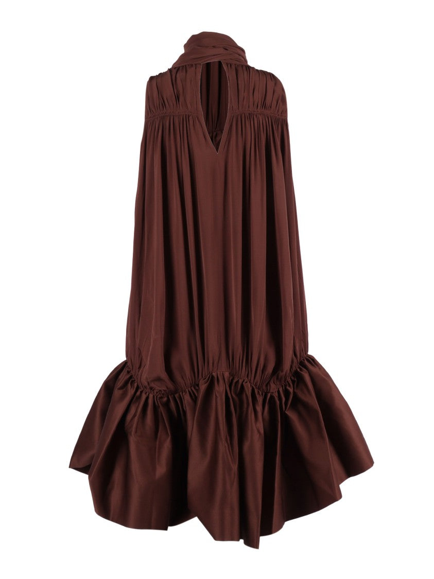 Rotate Potting Soil Gathered Mini Dress