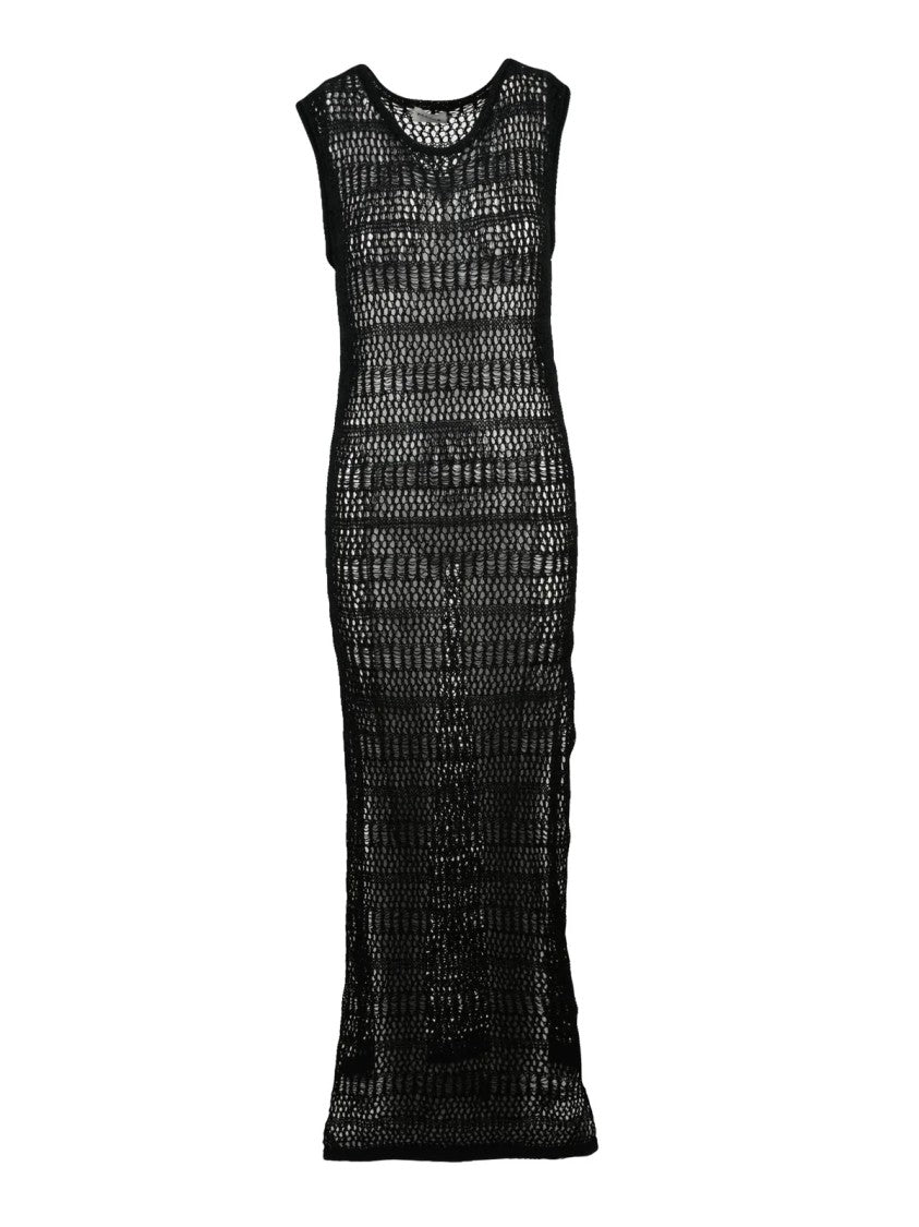 P.A.R.O.S.H. Black Cotton Polyester Women's Dress