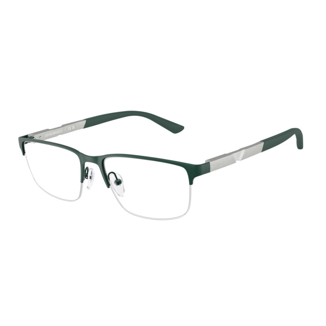 Emporio Armani Green 0Ea1164 Half-Rim Rectangular Eyeglasses