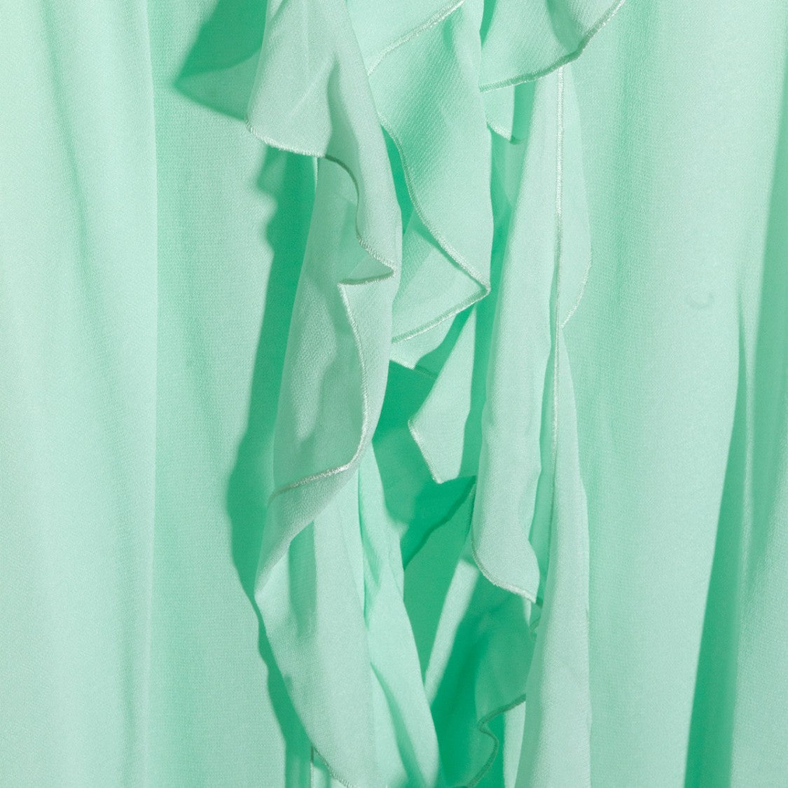 Blumarine Light Green Viscose Maxi Dress With Draped Details