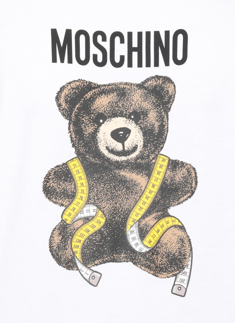 Moschino White Teddy Bear Graphic Print Cotton T-Shirt