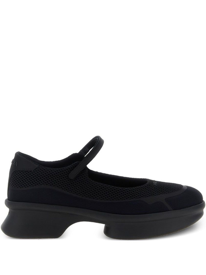 Prada Black Mesh Ballerinas