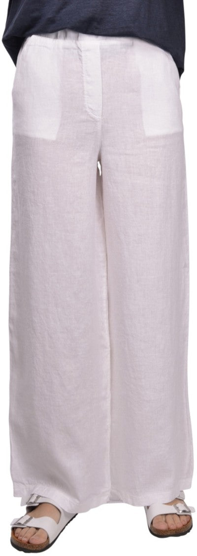 Paolo Fiorillo Capri Wide-Leg Linen Palazzo Pants