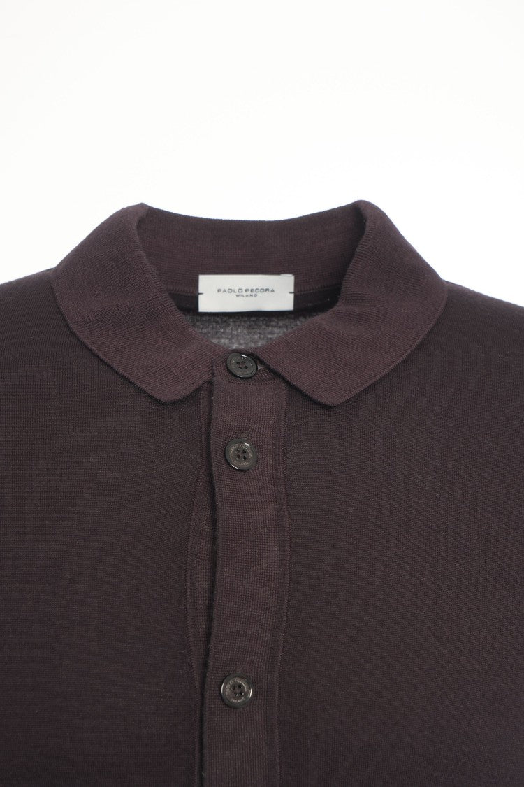 Paolo Pecora Refined Knit Shirt With Full Button Closure