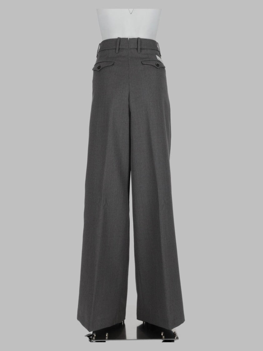 Nine In The Morning Grey Front Pleat Wide-Leg Pants