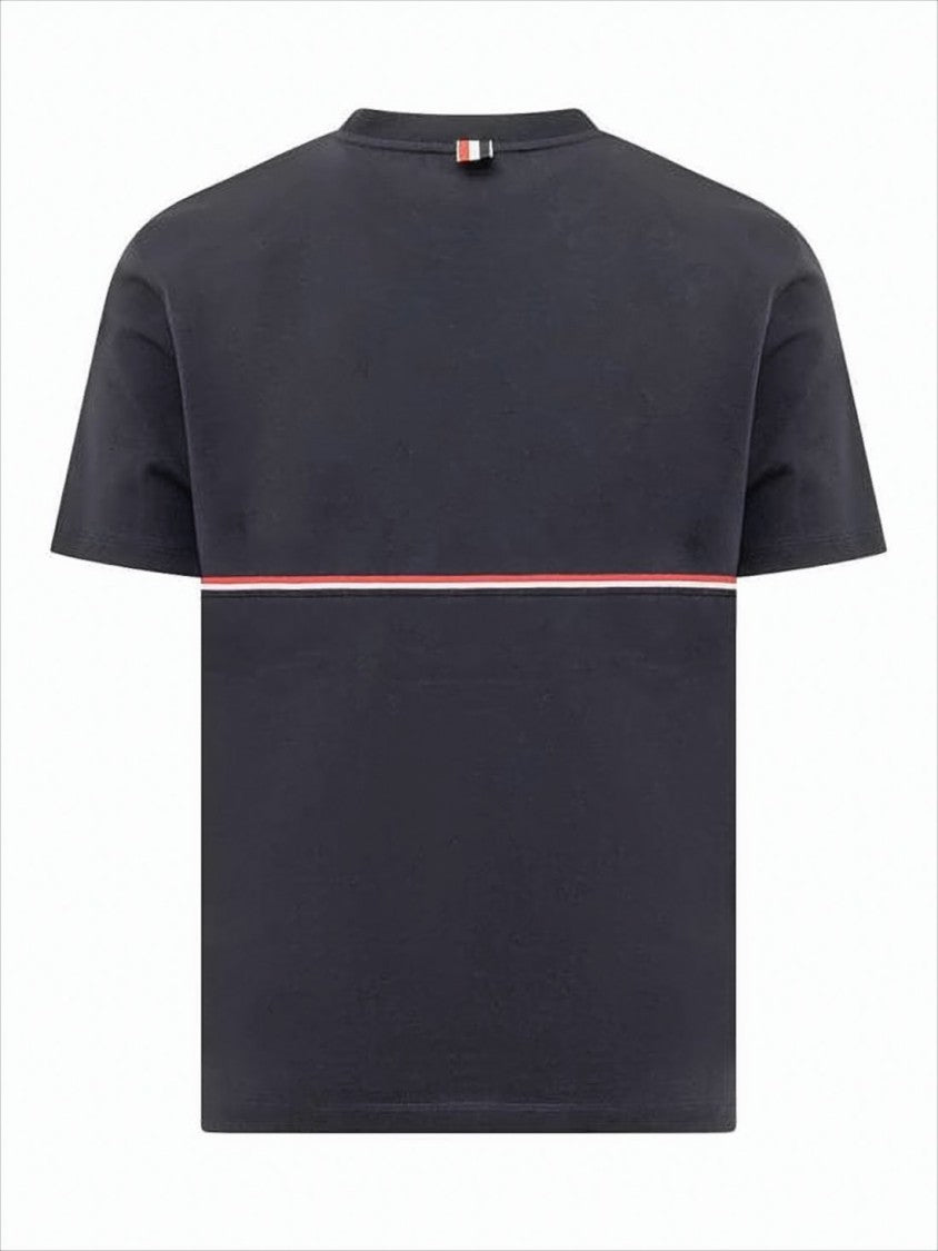 Thom Browne Short-Sleeved T-Shirt With Horizontal Stripe Detail