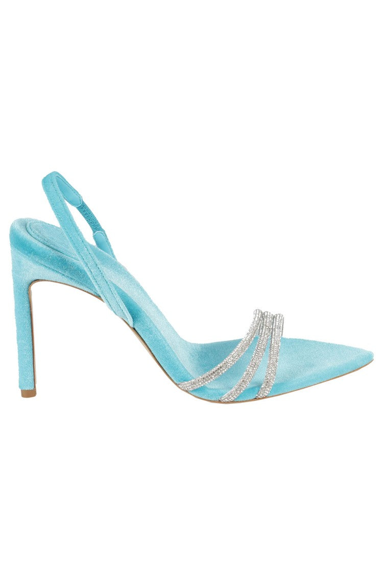 Bettina Vermillon Aqua Velvet Sandal