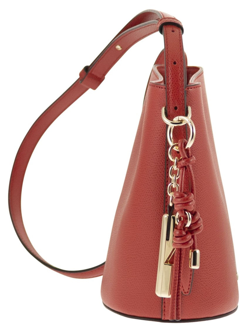 Furla Mini Bucket Bag With Printed Leather Finish